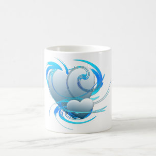 wirbelnde Herzen Kaffeetasse