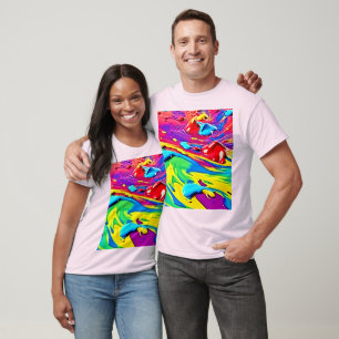 Wirbelnde lebendige Malerei Kunst T-Shirt