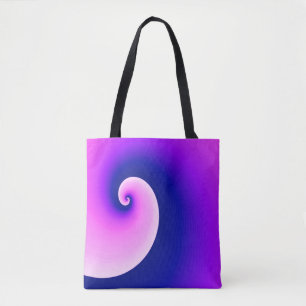 Wirbelnde Wellen in Lila und Pink Tasche