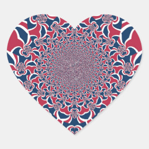 Wirbelnder Kaleidoskop-Kunstprint Herz-Aufkleber