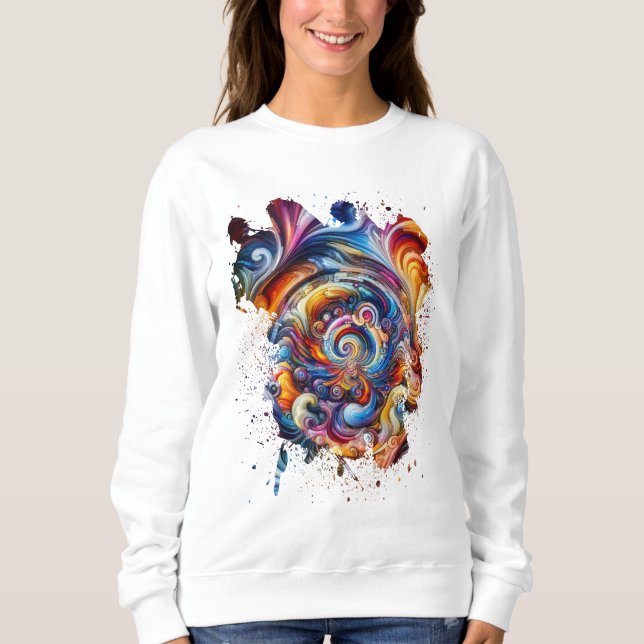 wirbelnder Vortex von Farben Sweatshirt (Vorderseite)