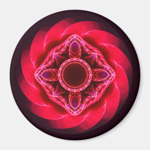 Wirbelndes rotes Ornament Magnet
