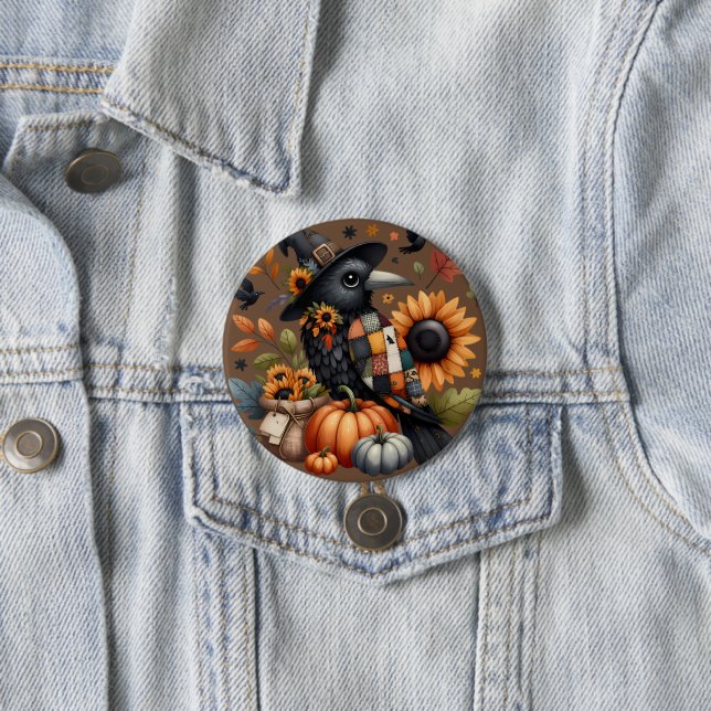 Wirbelsäule mit Pumpkins und Sonnenblumen Button (Beispiel)