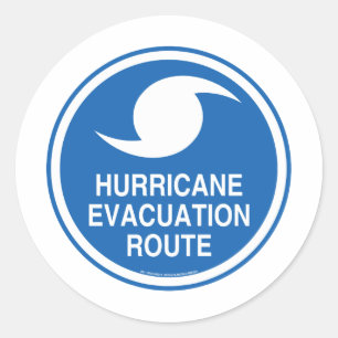 Wirbelsturm Evakuierung Runder Aufkleber