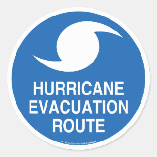 Wirbelsturm Evakuierung Runder Aufkleber