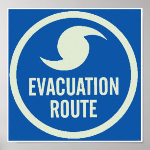 Wirbelsturm Evakuierungsroute Poster