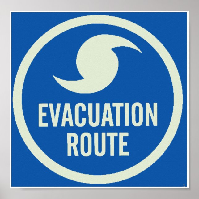 Wirbelsturm Evakuierungsroute Poster (Vorne)