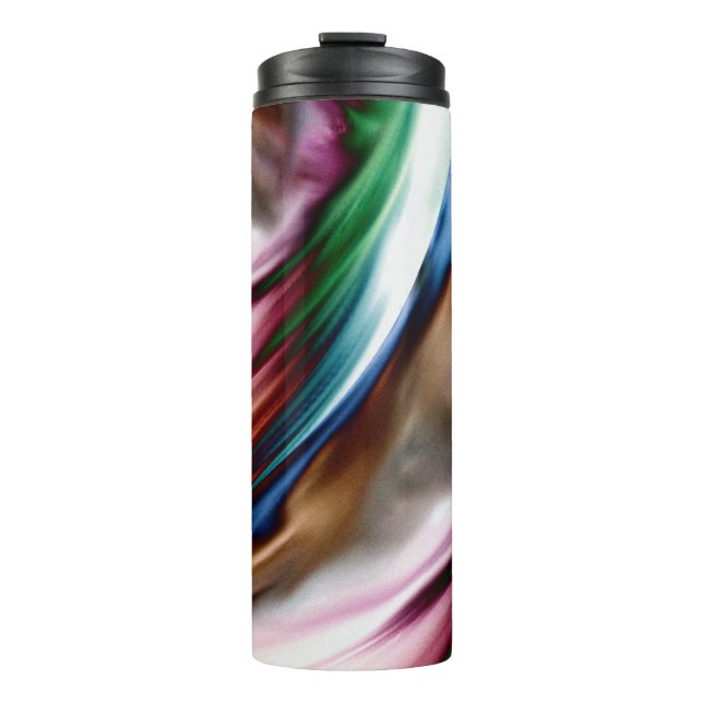 Wirbelwind Regenbogen Goldener Schnee Thermosbecher (Vorderseite)