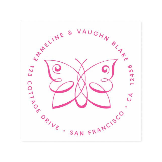 Wirble Abstrakte Rücksendeadresse Permastempel (Design)