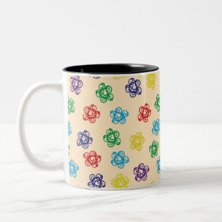 Wirble Blumenkreise Zweifarbige Tasse