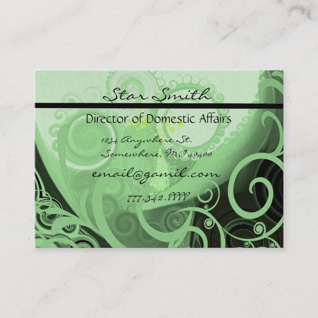 Wirble Cala Lilly Business Card Visitenkarte (Vorderseite)