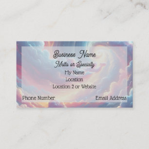 Wirble Cloud Business Card in Rosa, Blau und Lila Visitenkarte