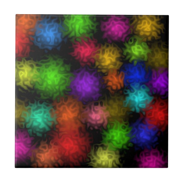 Wirble Farbblasen Fliese (Vorderseite)