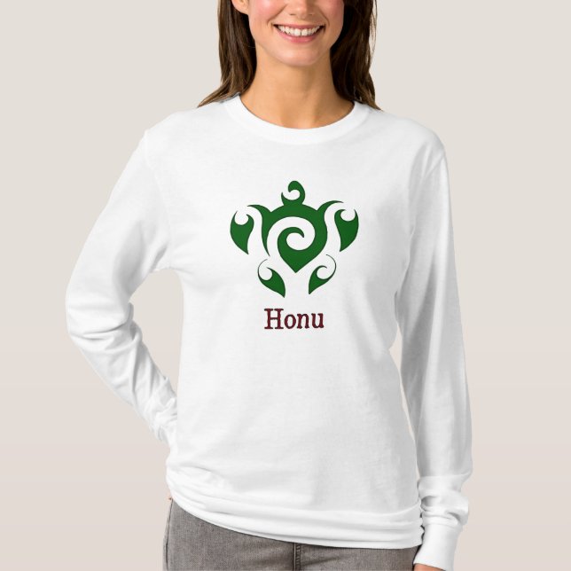 Wirble hawaiische grünes Seeschildkröte T-Shirt (Vorderseite)