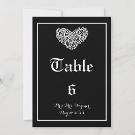 Wirble Herzhochzeit - Tischnummer