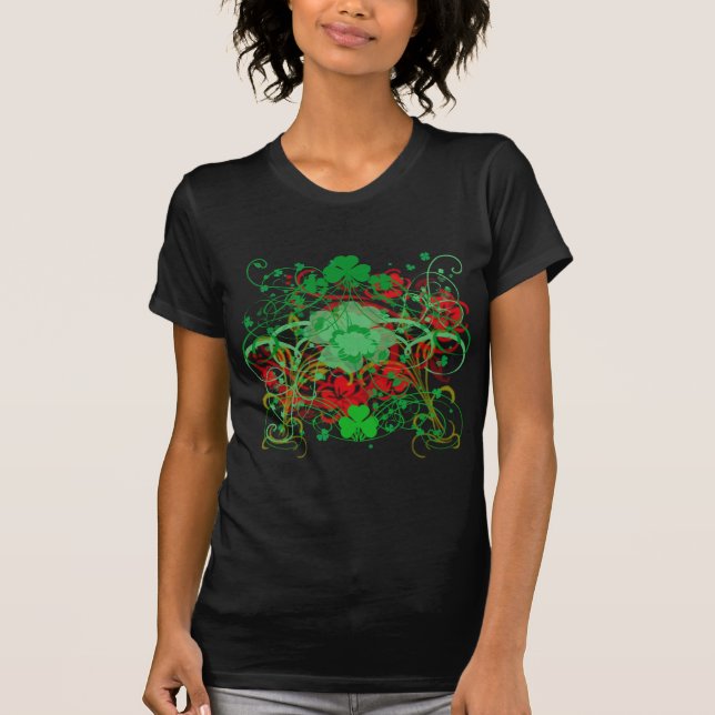 Wirble Kleeblätter St. Patrick's Day T-Shirt (Vorderseite)