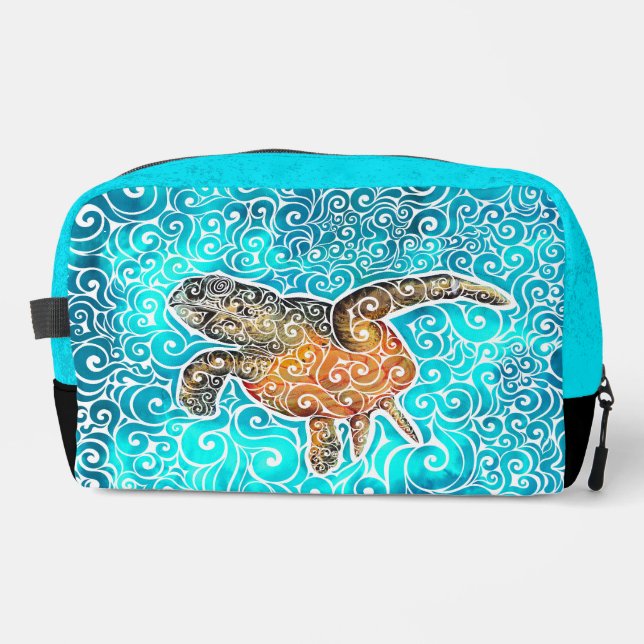 Wirble Meeresschildkröte Waschbeutel (Vorderseite)