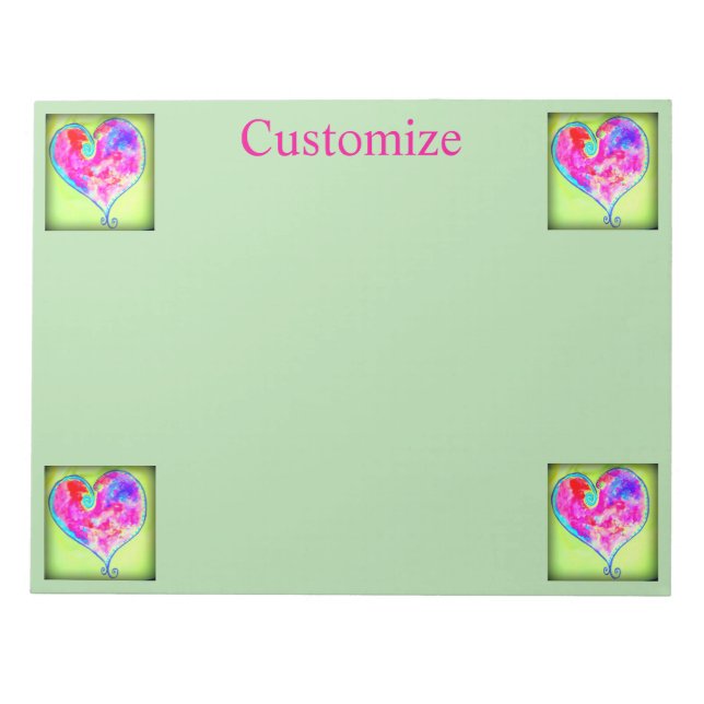 Wirble rosa Herzen Thunder_Cove Notizblock (Vorderseite)