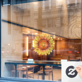 Wirble Sonnenblume Fensteraufkleber