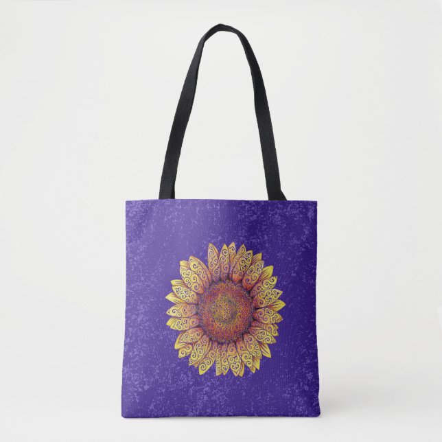 Wirble Sonnenblume Tasche (Vorderseite)