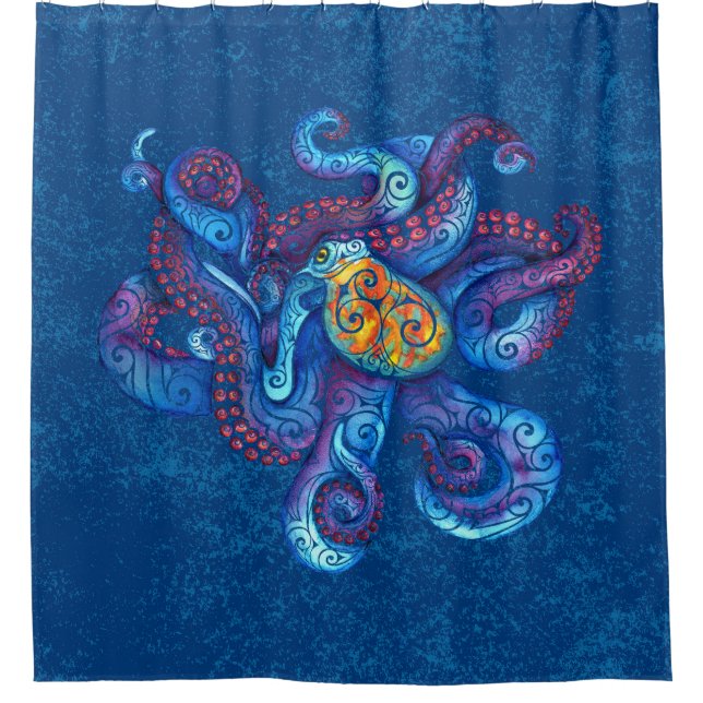 Wirbler Oktopus Duschvorhang (Vorderseite)