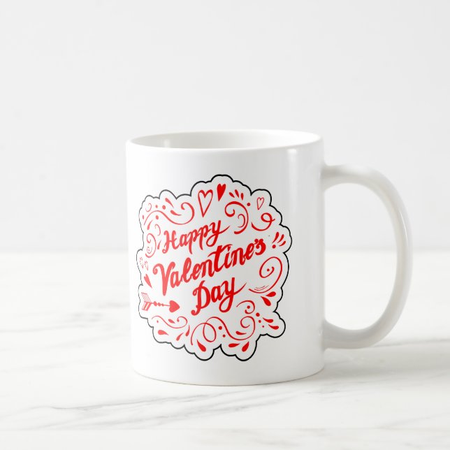 Wirbler Valentinstag Grafik Kaffeetasse (Rechts)