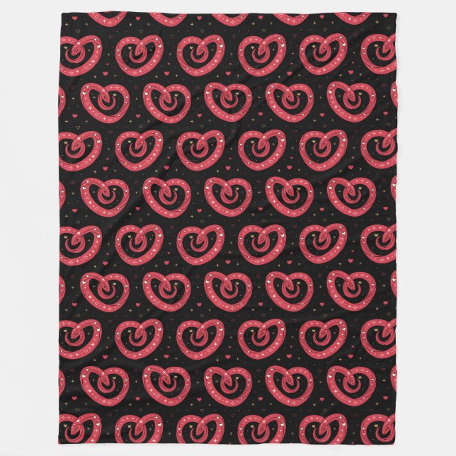 Wirbles Abstraktes Herz-Muster Fleecedecke (Vorderseite)