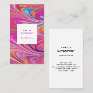 Wirbles Design in schlankem Rosa und orange Visitenkarte