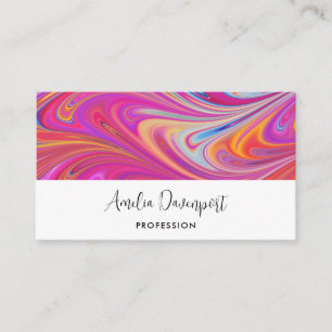 Wirbles Design in schlankem Rosa und orange Visitenkarte