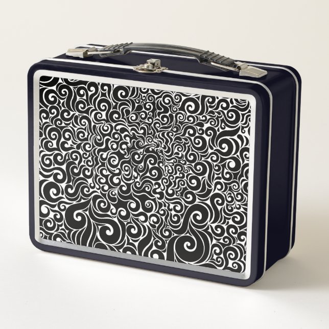 Wirbles Design Metall Brotdose (Vorderseite)
