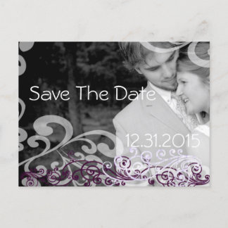 Wirbles Foto Save the Date Eggplant und Berry Ankündigungspostkarte