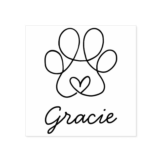 Wirbles Herz im Pet-Druck mit Unterschrift Gummistempel (Prägung)