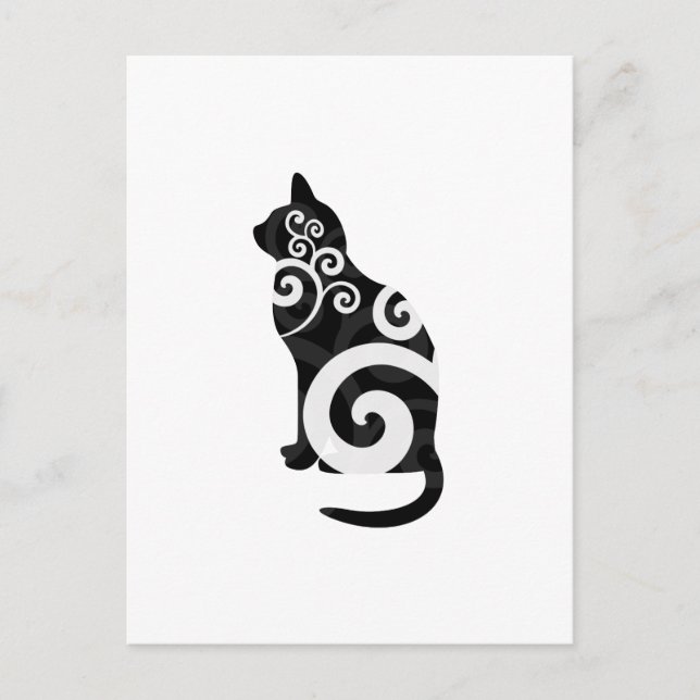 Wirbles Katzenschwarz Postkarte (Vorderseite)