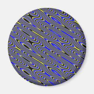 Wirbles Muster in Schwarz und Gelb Magnet