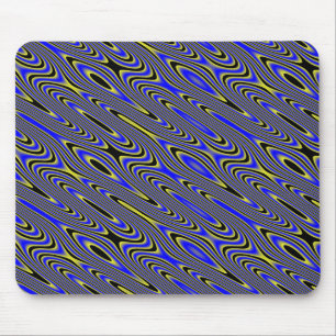 Wirbles Muster-Mousepad in Schwarz und Gelb Mousepad