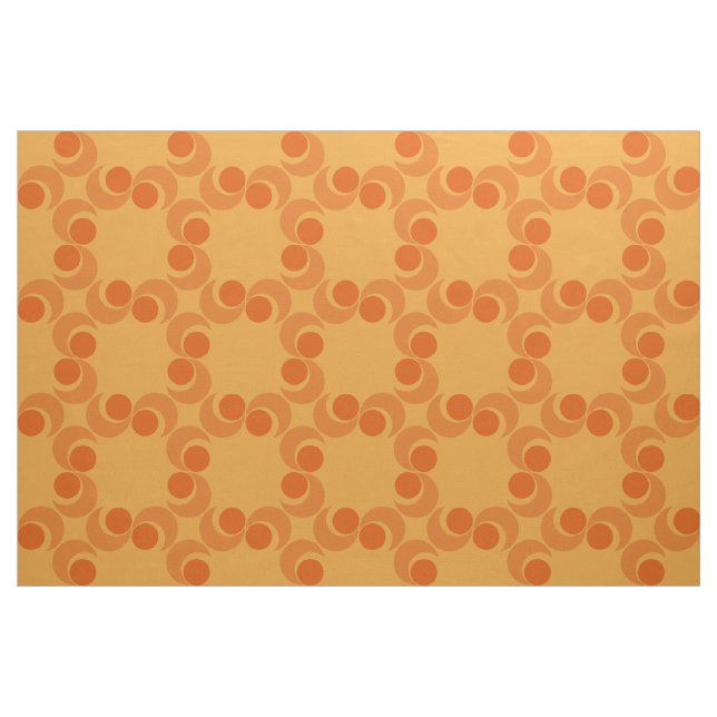 Wirbles orange Muster des 70ers Stoff (Fat Quarter (45,7 x 55,9 cm))