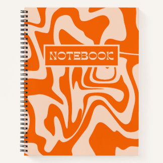 Wirbles psychedelisches Orange Retro Muster Notizbuch