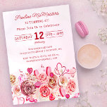 Wirbles Rosenherz Valentins 40. Geburtstag Einladung<br><div class="desc">Mädchen jeden Alters werden dieses weibliche Design Liebe geben. Hübsche, rosa Aquarellfarben-Rose und skurrile Wirble Herzen laden zum 40. Geburtstag ein. Die weiche, rosa Aquarellfarbe umrahmt den Text und die Grafik perfekt. Die Rückseite ist so hübsch wie die Vorderseite. Ein großes Herz fügt eine weitere Touch der Ästhetik des Valentins...</div>