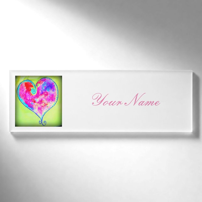 Wirbles rotes Herz Namenschild (Vorderseite)