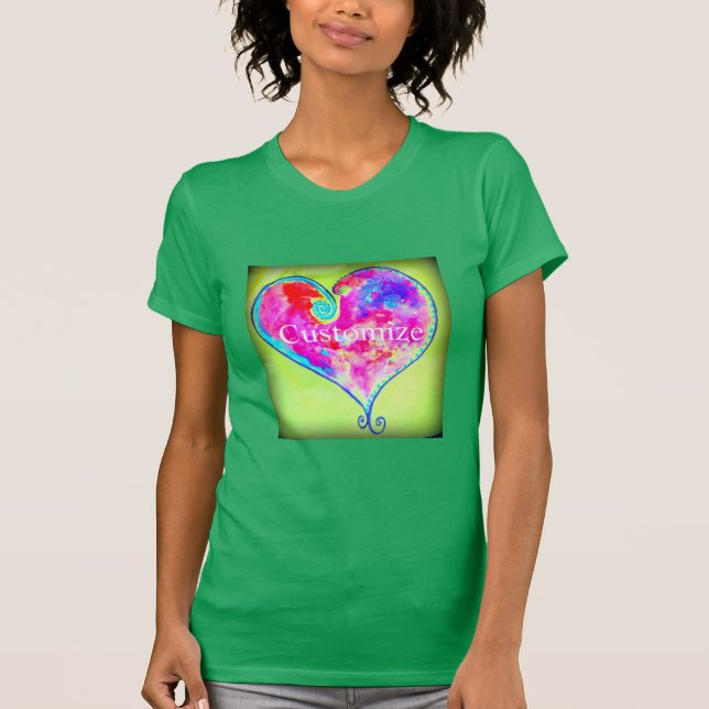 Wirbles rotes Herz T-Shirt (Vorderseite)