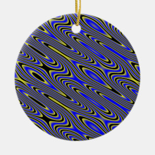 Wirbles Schwarz-Gelb-Muster Keramikornament