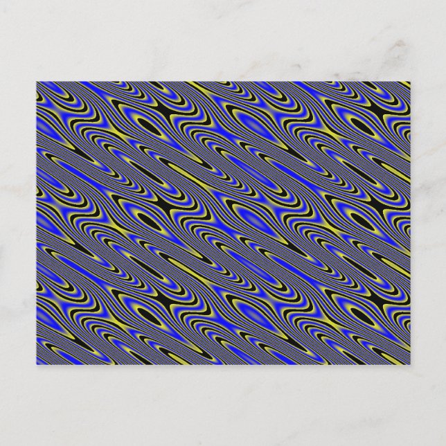 Wirbles Schwarz-Gelb-Muster Postkarte (Vorderseite)