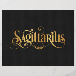 Wirbles Script Zodiac Sign Sagittarier Gold Black Flyer