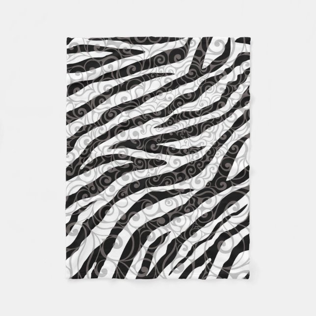Wirbles Zebra-Design Fleecedecke (Vorderseite)