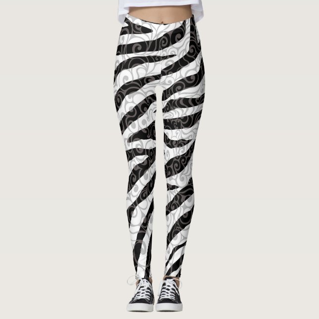 Wirbles Zebra-Design Leggings (Vorderseite)