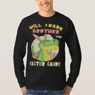 Wird Brother für Ostern Candy Dinosaur Trex T-Shirt