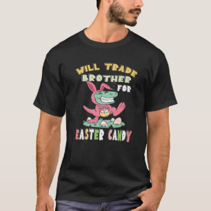 Wird Brother für Ostern Candy Dinosaur Trex T-Shirt