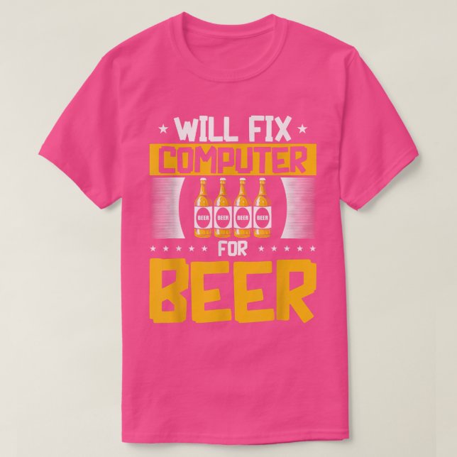Wird Computer für das Biertech-Unterstützungsprogr T-Shirt (Design vorne)