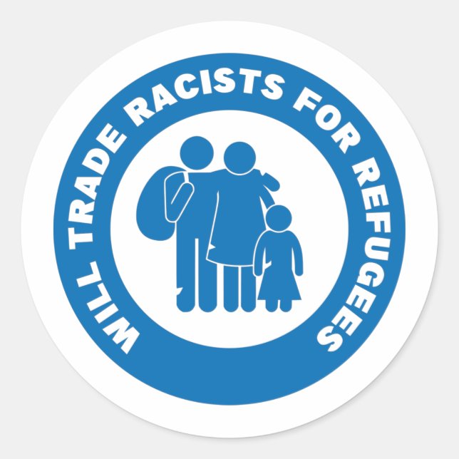 Wird das Symbol "Flüchtlingsströme" Runder Aufkleber (Vorderseite)