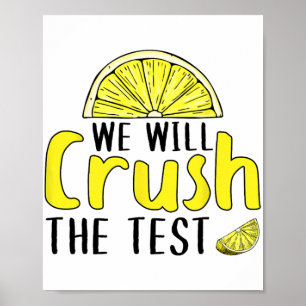 wird den Test-Lemon-Funny-Test-Tag für Stuhl zerbr Poster